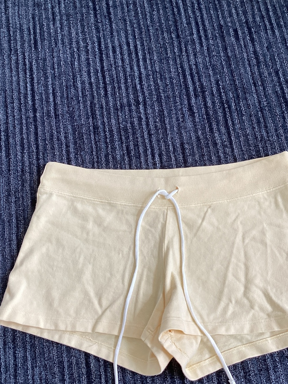 Brandy Melville Cream Lounge Shorts with White Drawstring